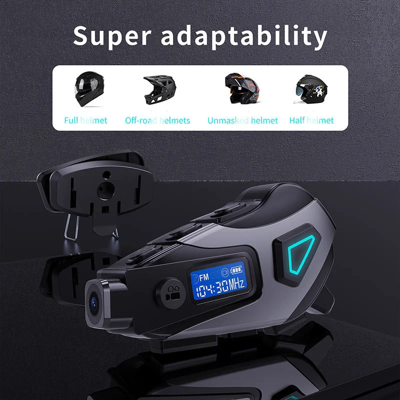 K10 Motosiklet Kamera Sistemi 1080p Video Kaydedici Sürüş Dvr Kask Kamerası Kablosuz Kulaklık Ve Gürültü Önleyici Özellikli
